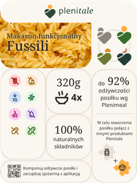 Etykieta komponentu posiłku Plenitale makaronu fussili