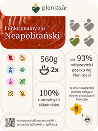 Etykieta komponentu posiłku Plenitale sosu neapolitańskiego