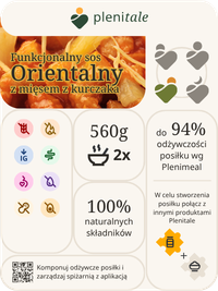 Etykieta komponentu posiłku Plenitale sosu orientalnego